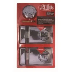 LOCKWOOD 001 DOUBLE CYLINDER DEADLATCH TWIN PACK (CHROME PLATE ONLY) Locking Solutions