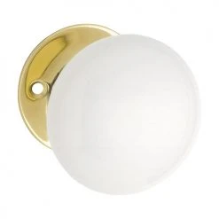 TRADCO DOOR KNOB WHITE PORCELAIN