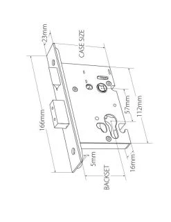 ZANDA EURO MORTICE LOCK - 57MM PITCH Mortice Locks