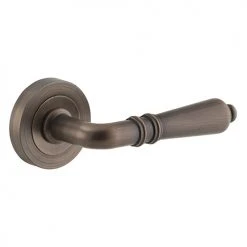 IVER DOOR LEVER SARLAT ROUND ROSE PAIR Door Handles & Levers