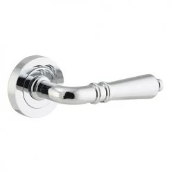 IVER DOOR LEVER SARLAT ROUND ROSE PAIR Door Handles & Levers