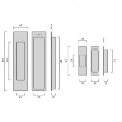Nidus MARDECO 'M' SERIES FLUSH PULL PASSAGE SET