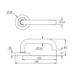 Handles & Hardware MADINOZ URBAN ROUND ROSE LEVERSET MDZ L70T