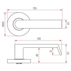 SABRE S06 LEVERSET ON 65MM ROSE (STAINLESS STEEL)